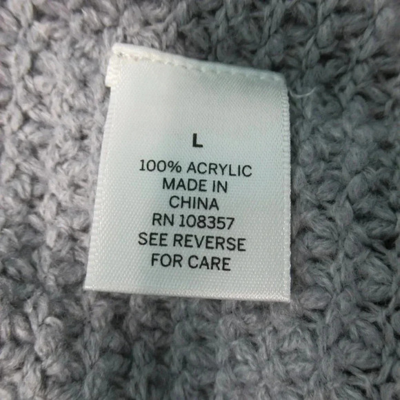 Dress Barn Sweater Women's XL Grey Cuffed Sleeves Pattern - Picture 4 of 5